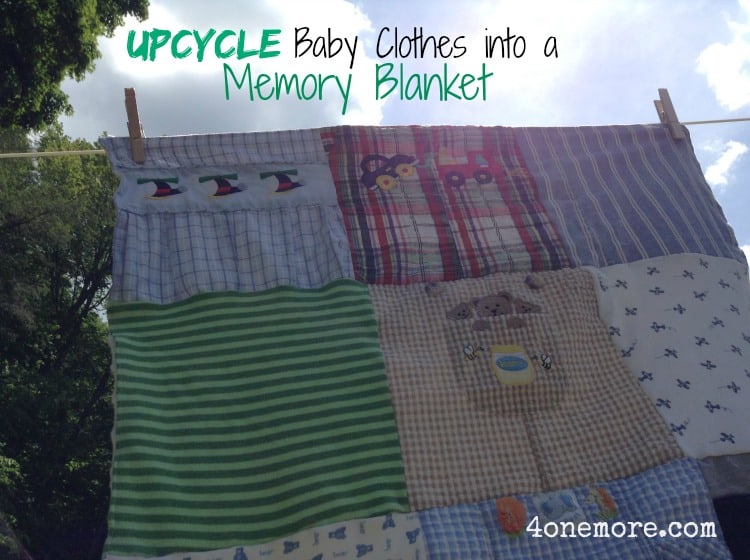 Upcycle Baby Clothes into a Memory Blanket @4onemore.com