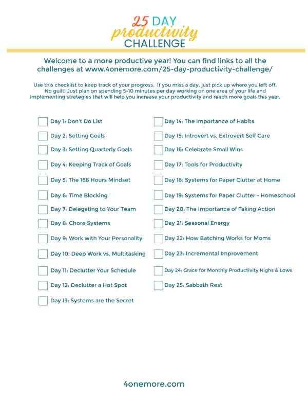 25 Day Productivity Challenge Workbook - Image 2