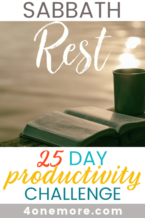 It seems ironic to talk about rest when we're trying to increase our productivity. When we have regular periods of sabbath rest, we are more productive!