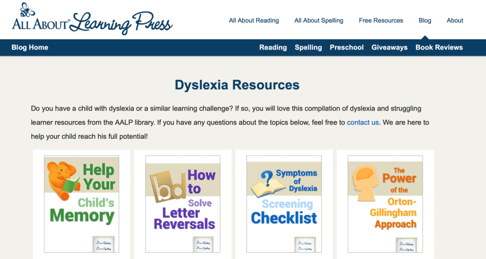 Here are some great dyslexia resources from AALP