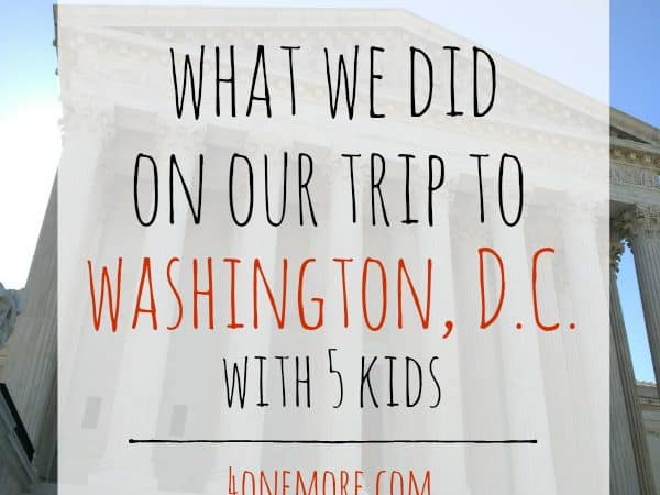 What We Did On Our Trip to Washington, D.C. With 5 Kids