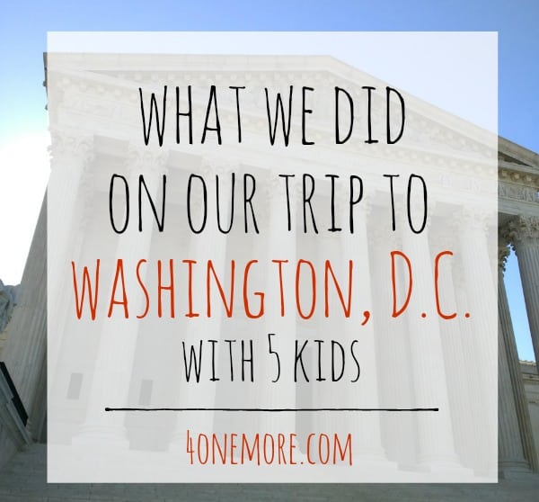 What we did on our trip to Washington, D.C. with kids