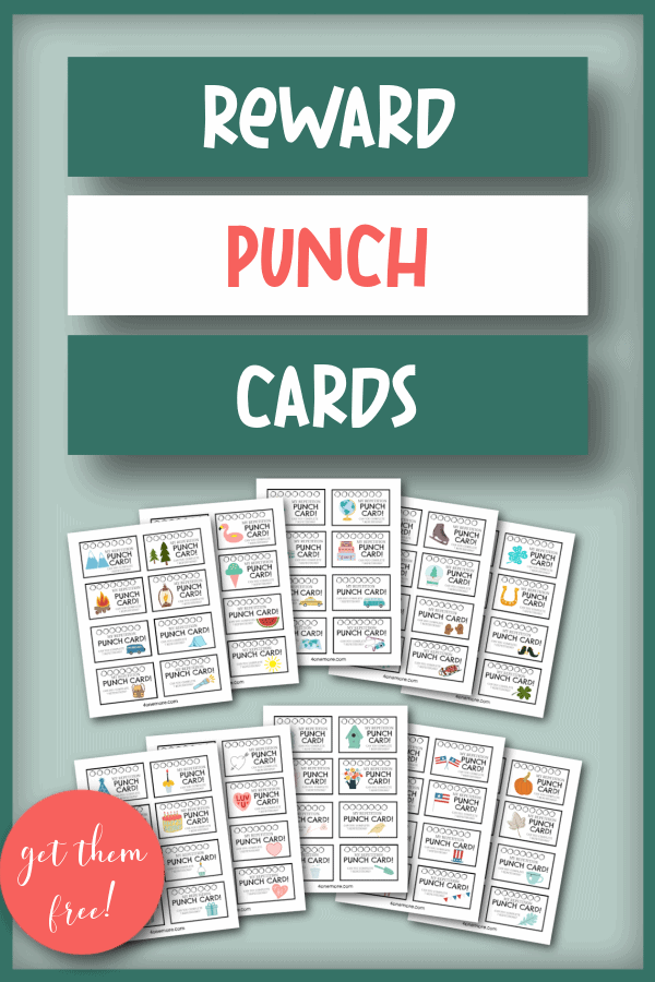 Reward punch cards are a fun resource to help keep your kids motivated with repetitive homeschool and learning tasks.