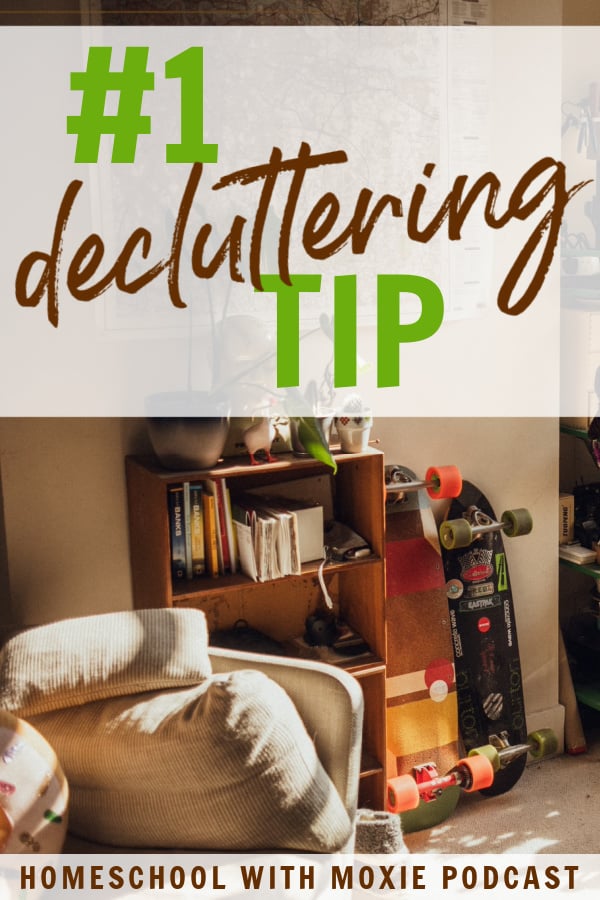 Are you struggling with the thought of decluttering & organizing your homeschool stuff this summer? Here's the only tip you need to know.