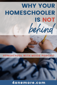 Hard time homeschooling? Here's why your homeschooler is not behind. And better yet, here are solutions to try if you're both struggling.