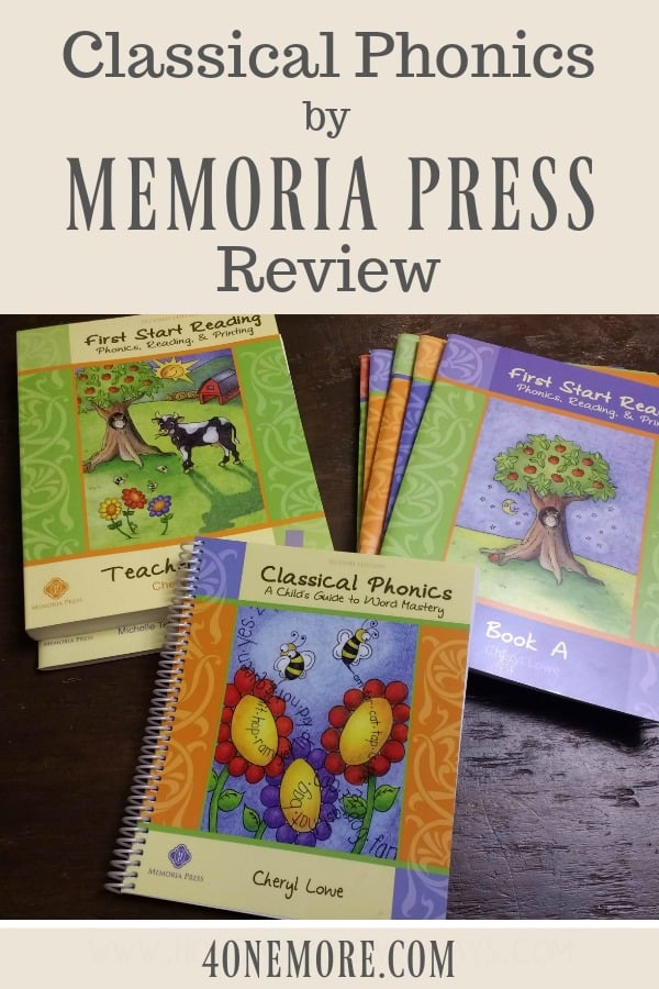 If you are looking for a solid phonics curriculum to use with your kindergartener, then Classical Phonics and the First Start Reading Program by Memoria Press is a great option.