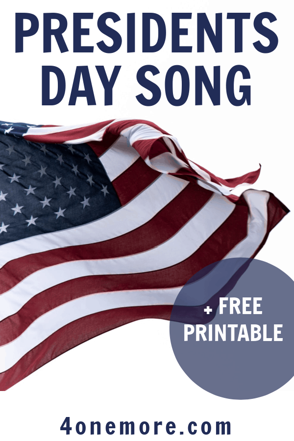 Here's a simple song + printable to help your kids learn the names of the U.S. Presidents. It's the perfect activity for Presidents Day.