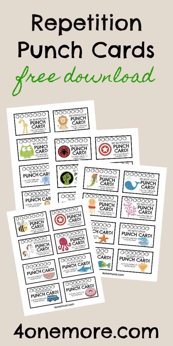 FREE Repetition Punch Cards For Your Homeschool Homeschool Giveaways